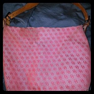 Dooney & Bourke Red Monogram Canvas Hobo Bag